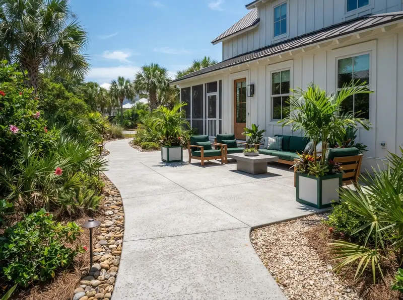 Custom concrete patio in 