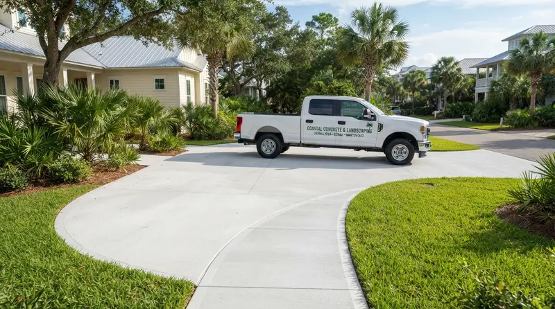 Concrete driveway in 