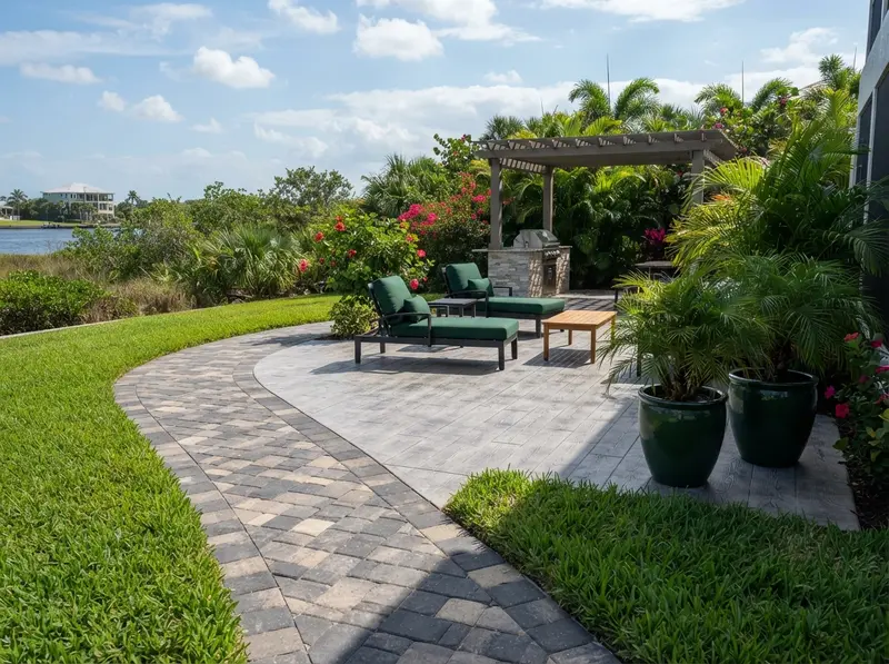 Concrete patio and landscaping in Florida Concrete patio and landscaping in Florida