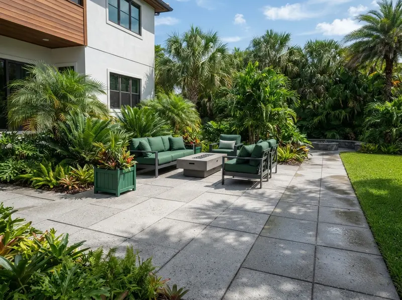 Custom concrete patio in Custom concrete patio in