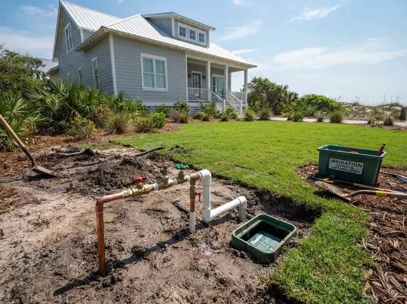 Sprinkler system installation in Sprinkler system installation in