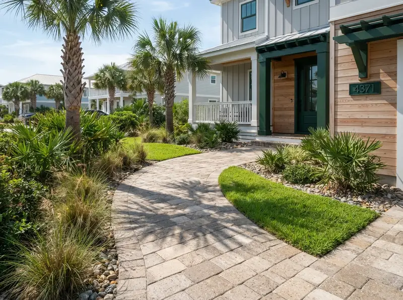 Concrete walkway and landscaping in Santa Rosa